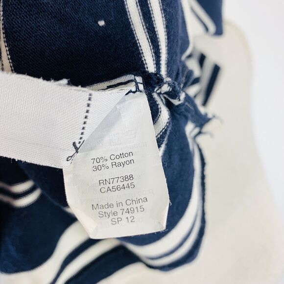 J.Crew Rope Necklace Tunic Tee Striped V Neck Cotton Knit Size Small - Picture 7 of 8